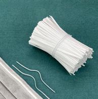 PE Nose Wire/bar For DIY Mouth Cover, with Galvanized Iron Single Core Inside, White, 10cm(3.93") ; 3mm wide - #190445