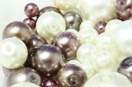 Perlenmix braun/Elfenbein - 20gr - #20686