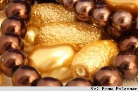 Perlenmix braun/Gold - 20 Perlen - #19844