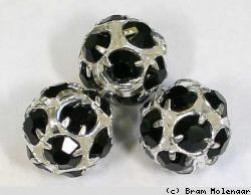 Preciosa Strass Kugel 8mm Jet - 10 stuck - #5761