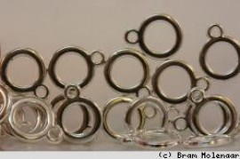 Ring mit Anhänger silberfarbig - 20 Stück - #14268