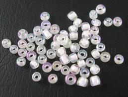 Rocailles, durchsichtig, Innere Farbe, weiß, 12/0, 2mm, 500 Gramm - #492239