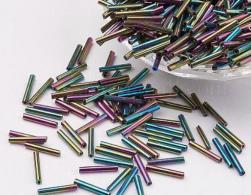 Rocailles bugle bunt 2x6mm - 100 Gram (2400stuck) - #492235