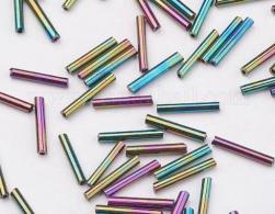Rocailles bugle bunt 2x6mm - 100 Gram (2400stuck) - #492235