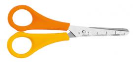 Schaar Westcott  Kids 13cm LH kunstst. ronde punt geel/     oranje in zak - #514508