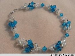 Selbstmach-Halskette Sommer blau / Kristall  - #13013