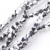 Silberfarbe Strass Bicones 4mm - 118st - #215575