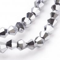 Silberfarbe Strass Bicones 4mm - 118st - #215575