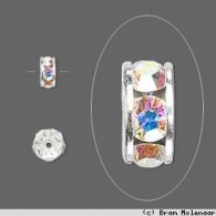 Strass Rondelle Kristall AB 8mm pro 10 stuck - #11631